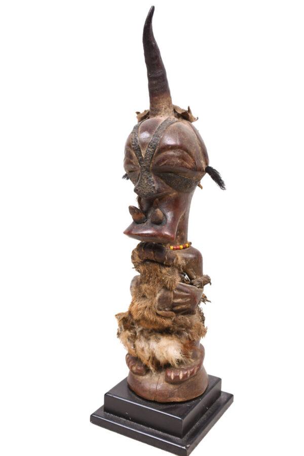 Power Figure - Wood, Horn, Beads - Songye - Congo