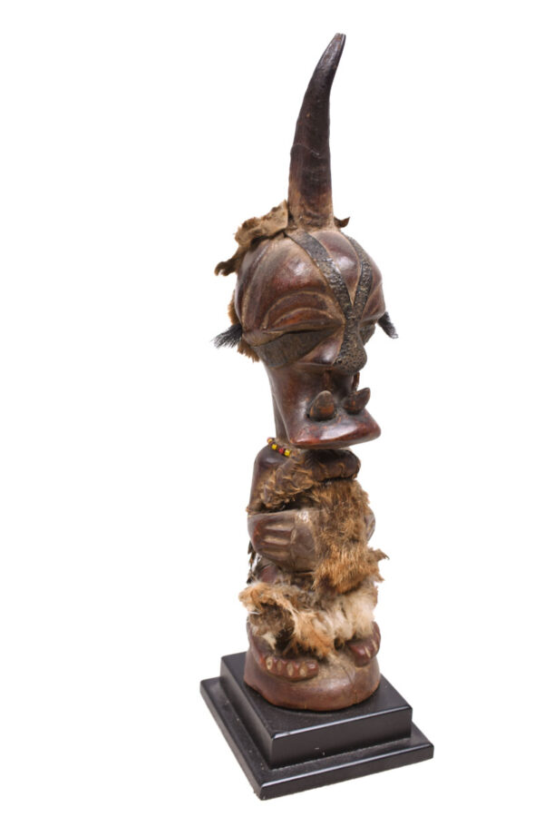 Power Figure - Wood, Horn, Beads - Songye - Congo