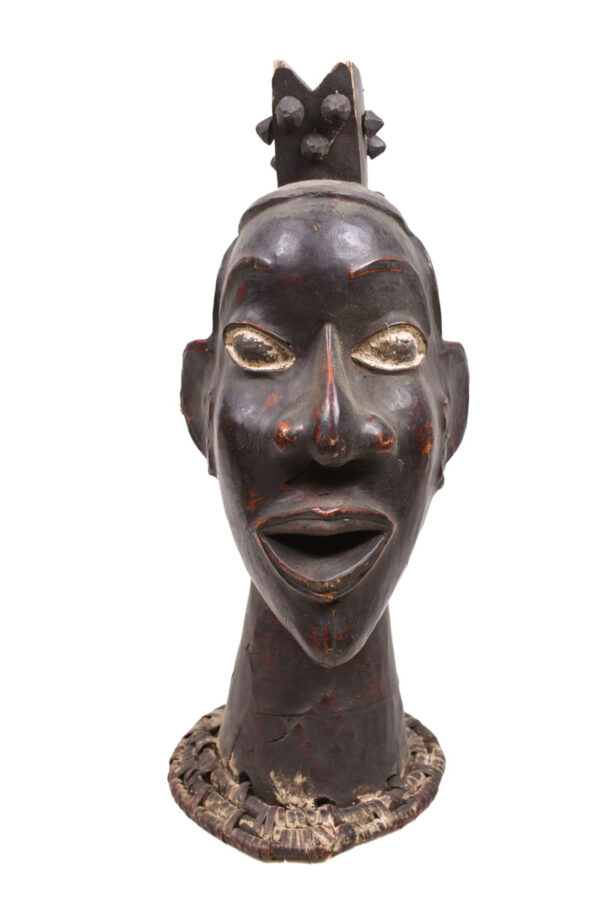 Crest Mask - Wood, Antelope skin - Ejagham - Ekoi - Nigeria