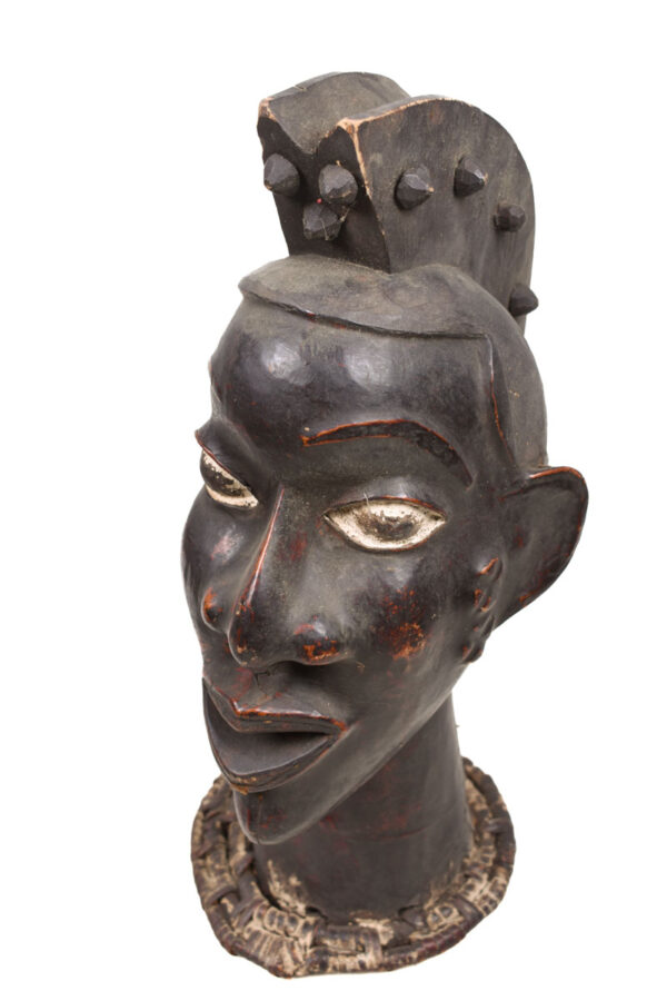 Crest Mask - Wood, Antelope skin - Ejagham - Ekoi - Nigeria