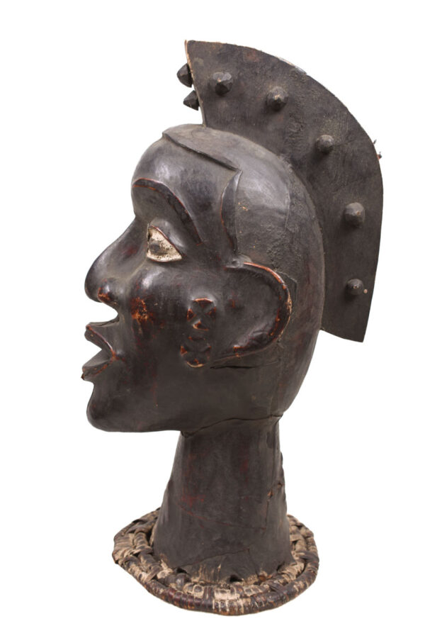Crest Mask - Wood, Antelope skin - Ejagham - Ekoi - Nigeria