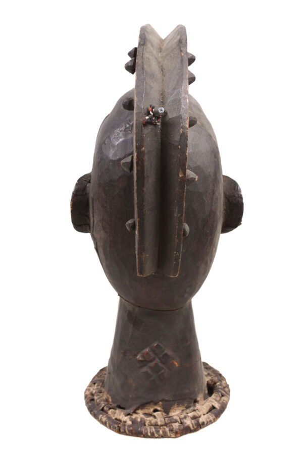 Crest Mask - Wood, Antelope skin - Ejagham - Ekoi - Nigeria