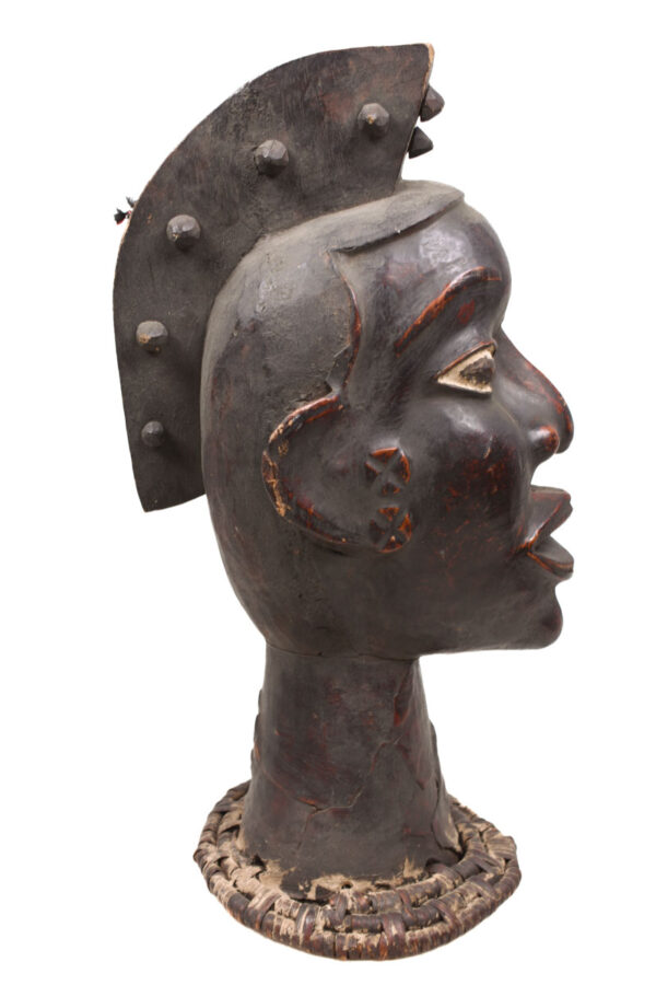 Crest Mask - Wood, Antelope skin - Ejagham - Ekoi - Nigeria
