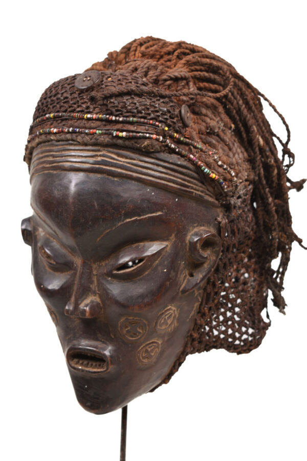 Mask - Wood, Rope - Lwena - Angola