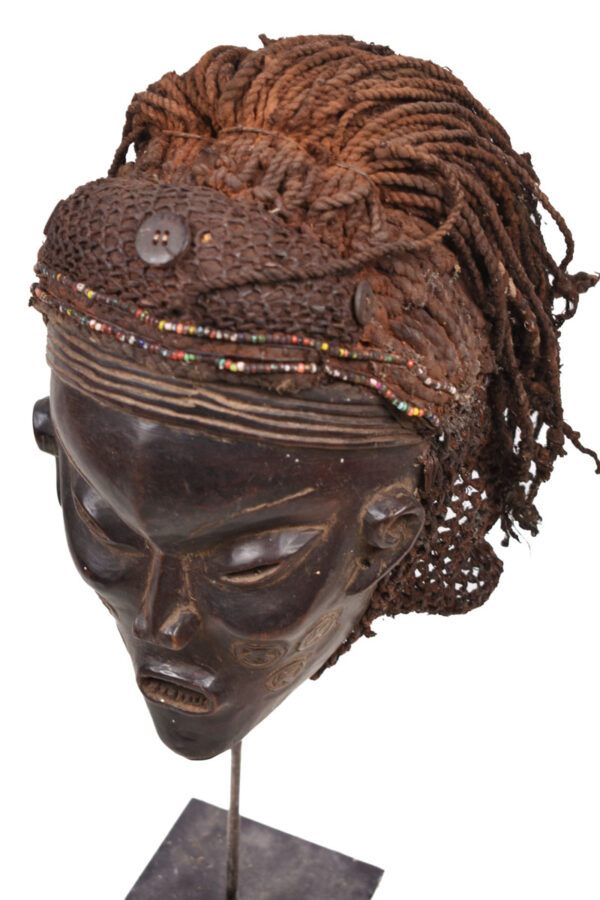 Mask - Wood, Rope - Lwena - Angola