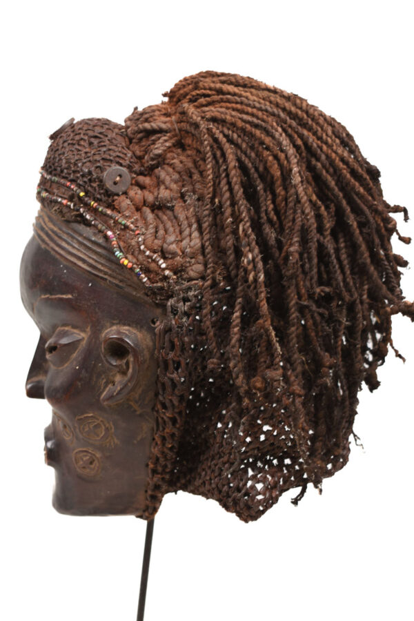 Mask - Wood, Rope - Lwena - Angola