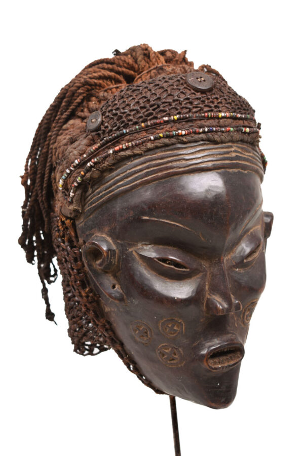 Mask - Wood, Rope - Lwena - Angola