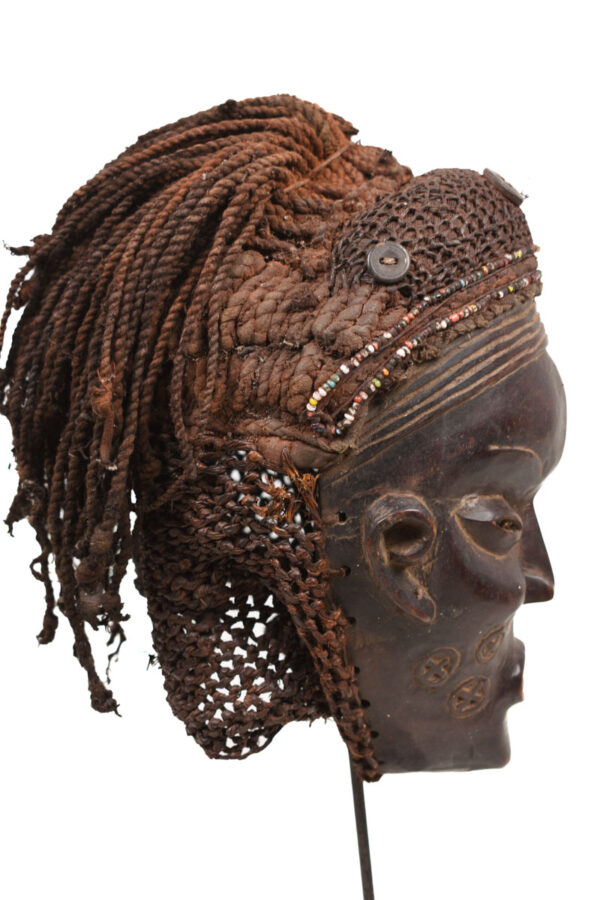 Mask - Wood, Rope - Lwena - Angola