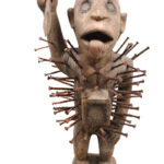 Nkisi Figure - Nail, Wood, Glass, Horn, Bone - Yombe - Congo