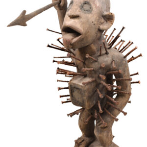 Nkisi Figure - Nail, Wood, Glass, Horn, Bone - Yombe - Congo