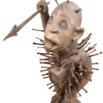 Nkisi Figure - Nail, Wood, Glass, Horn, Bone - Yombe - Congo