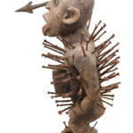 Nkisi Figure - Nail, Wood, Glass, Horn, Bone - Yombe - Congo