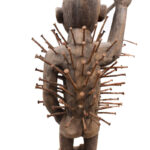 Nkisi Figure - Nail, Wood, Glass, Horn, Bone - Yombe - Congo