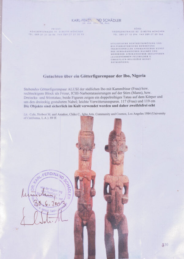 Alusi Couple- Wood - Ibo - Nigeria