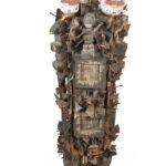 Double headed Nkisi Figure - Wood, Nails, Iron - Kongo- Congo