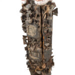 Double headed Nkisi Figure - Wood, Nails, Iron - Kongo- Congo