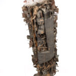 Double headed Nkisi Figure - Wood, Nails, Iron - Kongo- Congo