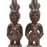 Ibeji Twin Figures - Wood, Beads - Ogbomosho - Yoruba - Nigeria