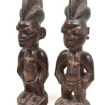 Ibeji Twin Figures - Wood, Beads - Ogbomosho - Yoruba - Nigeria