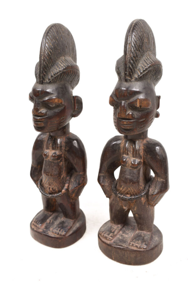 Ibeji Twin Figures - Wood, Beads - Ogbomosho - Yoruba - Nigeria
