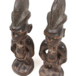 Ibeji Twin Figures - Wood, Beads - Ogbomosho - Yoruba - Nigeria