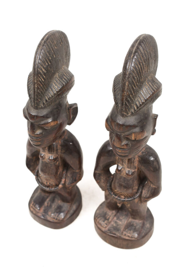 Ibeji Twin Figures - Wood, Beads - Ogbomosho - Yoruba - Nigeria