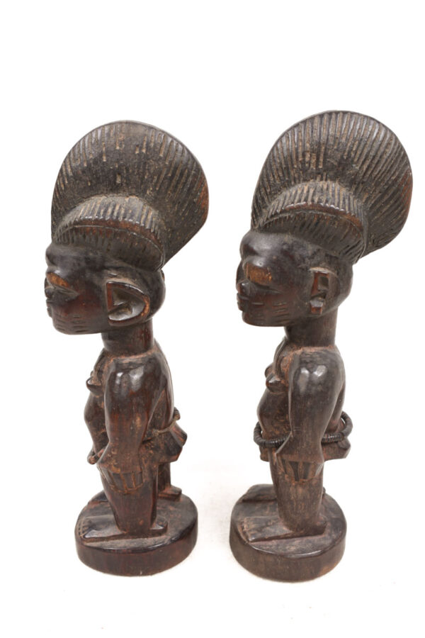 Ibeji Twin Figures - Wood, Beads - Ogbomosho - Yoruba - Nigeria