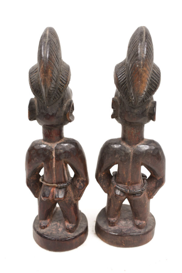 Ibeji Twin Figures - Wood, Beads - Ogbomosho - Yoruba - Nigeria