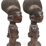 Ibeji Twin Figures - Wood, Beads - Ogbomosho - Yoruba - Nigeria