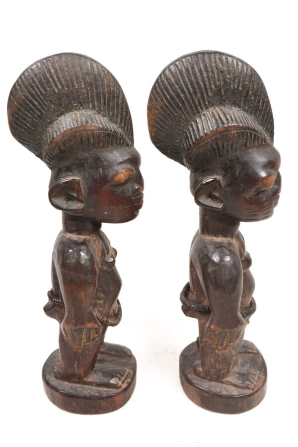 Ibeji Twin Figures - Wood, Beads - Ogbomosho - Yoruba - Nigeria