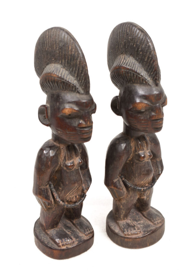 Ibeji Twin Figures - Wood, Beads - Ogbomosho - Yoruba - Nigeria