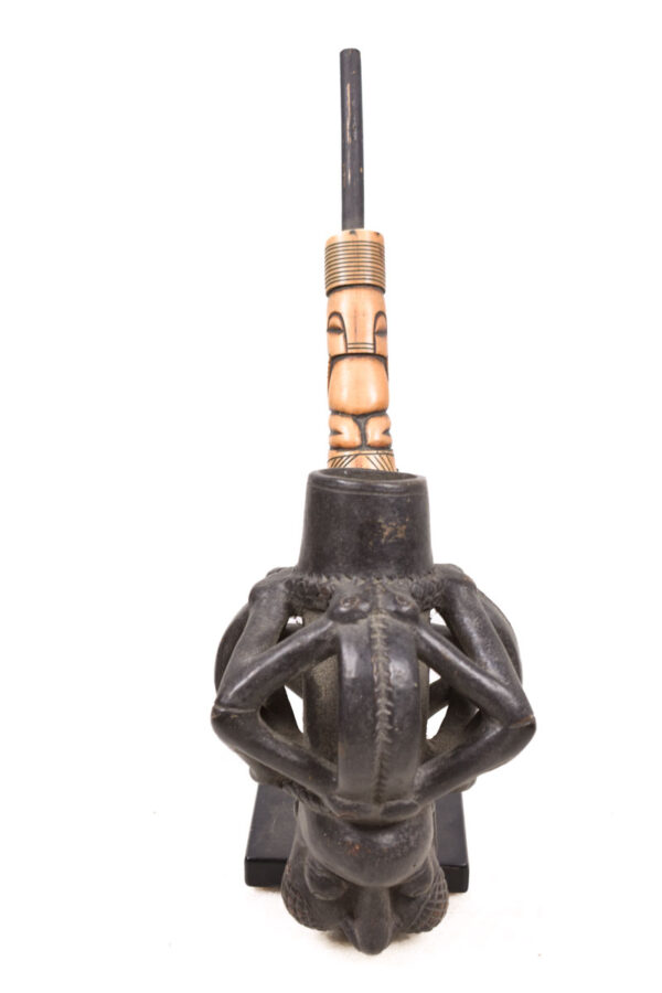 Ceremonial Pipe - Clay, Bone - Bamun - Cameroon