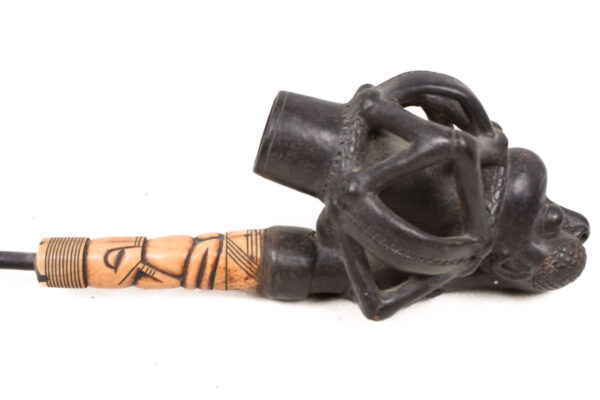 Ceremonial Pipe - Clay, Bone - Bamun - Cameroon