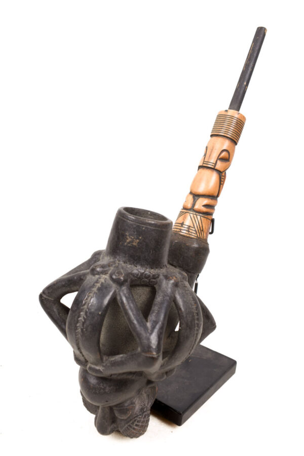 Ceremonial Pipe - Clay, Bone - Bamun - Cameroon