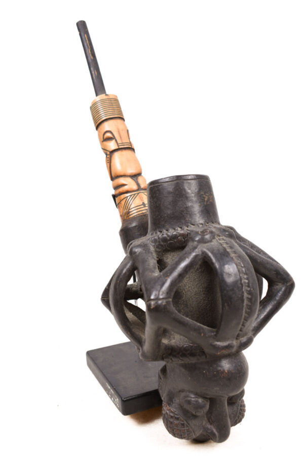 Ceremonial Pipe - Clay, Bone - Bamun - Cameroon