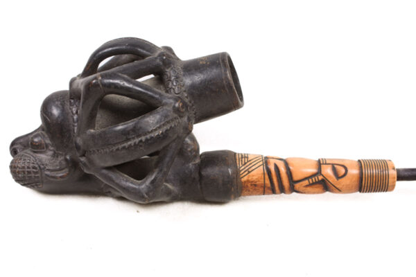 Ceremonial Pipe - Clay, Bone - Bamun - Cameroon