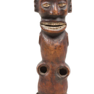 Figure - Wood, Antelope skin - Ejagham - Ekoi - Nigeria