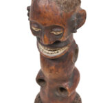 Figure - Wood, Antelope skin - Ejagham - Ekoi - Nigeria