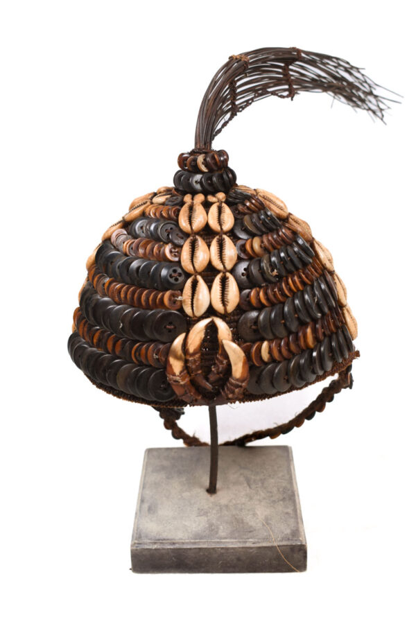 Headdress - Bone, Plant fibre, Buttons, Shells - Lega - Congo