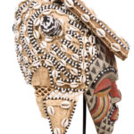 Mask - Beads, Cauris, Plant fibre, Wood - Ngaady A Waash Bushoong - Kuba - Congo