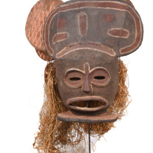 Chihongo Mask - Wood, Plant fibre - Chokwe - DR Congo