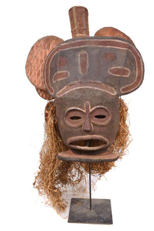Chihongo Mask - Wood, Plant fibre - Chokwe - DR Congo
