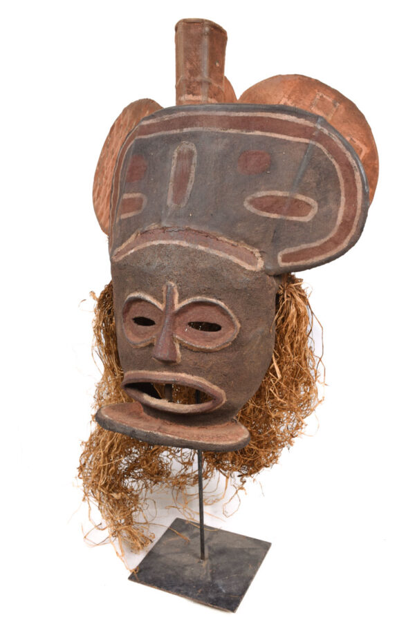 Chihongo Mask - Wood, Plant fibre - Chokwe - DR Congo