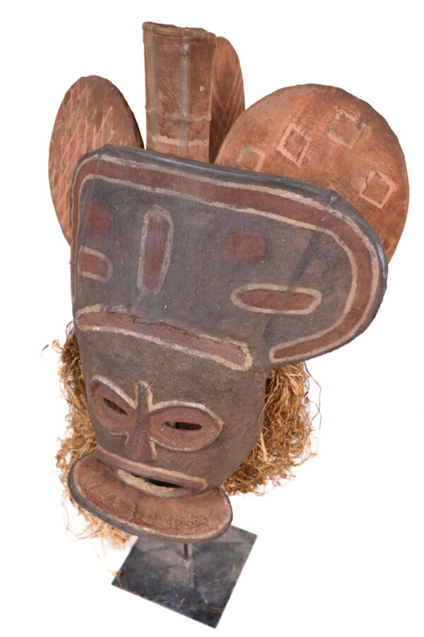 Chihongo Mask - Wood, Plant fibre - Chokwe - DR Congo