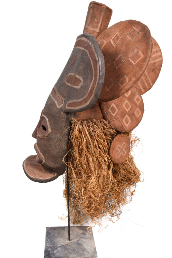 Chihongo Mask - Wood, Plant fibre - Chokwe - DR Congo