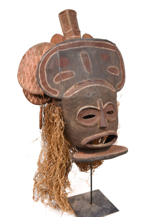Chihongo Mask - Wood, Plant fibre - Chokwe - DR Congo
