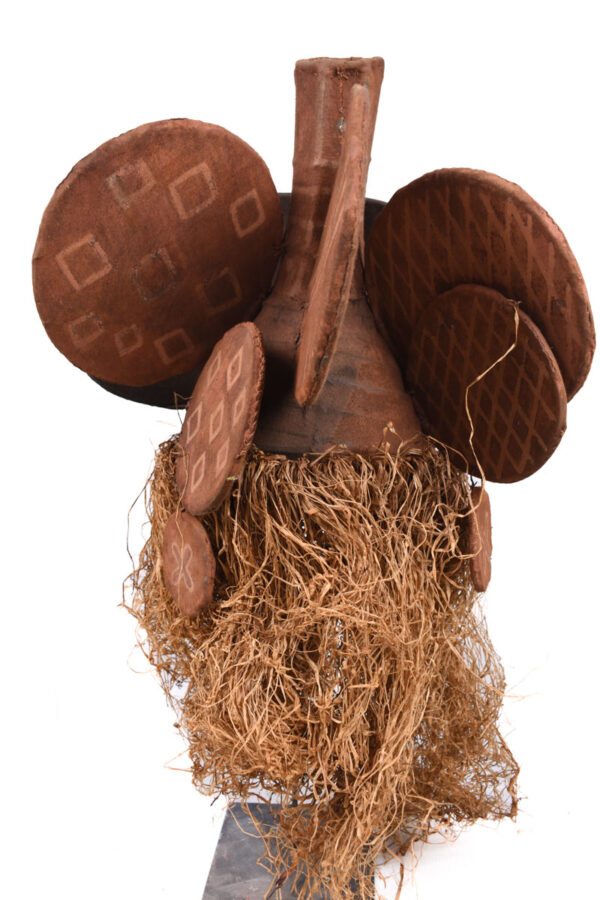 Chihongo Mask - Wood, Plant fibre - Chokwe - DR Congo