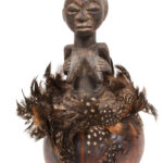 Magic Calabash - Wood, Feathers - Luba - Congo DRC