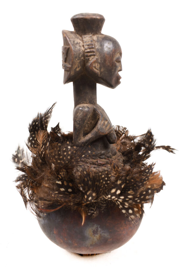 Magic Calabash - Wood, Feathers - Luba - Congo DRC