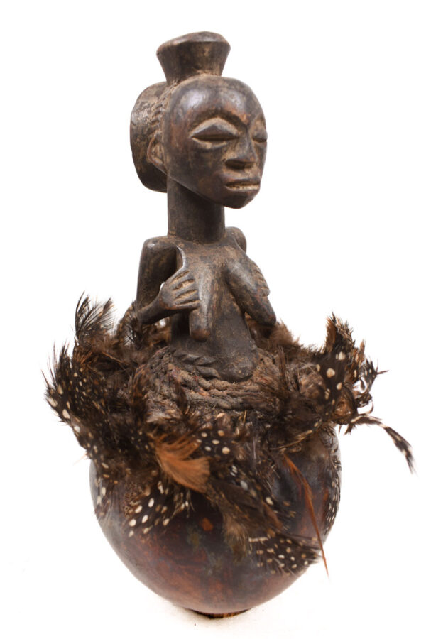Magic Calabash - Wood, Feathers - Luba - Congo DRC